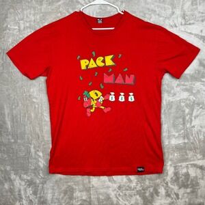 PG Apparel Mens Red Pac Man Graphic T Shirt XL PG Apparel Retro Gaming
